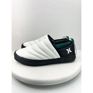 Hurley Puff Chukka Puffy Slip On Shoes Loafer White Black Womens 9.5 Winter NEW